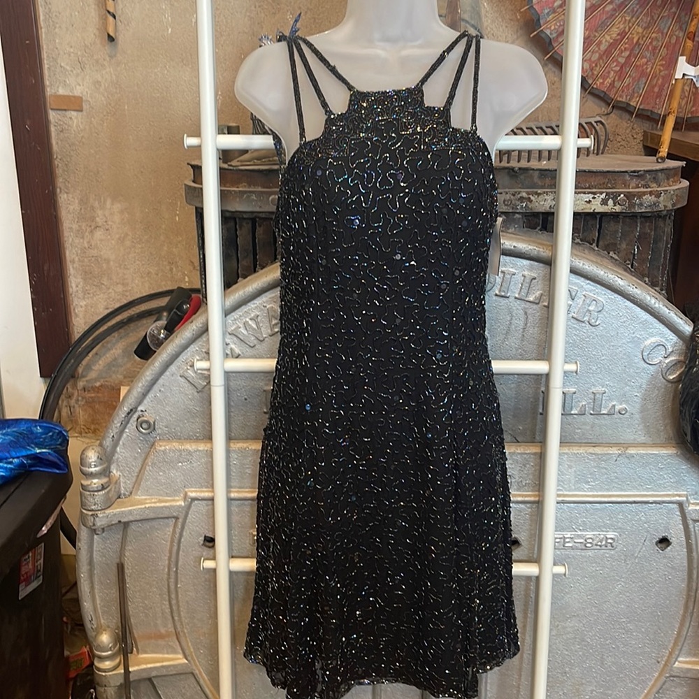Vintage Andretta Donatello Beaded Silk Dress